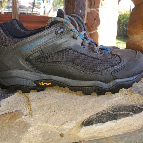 Mens Merrell grey/blue accent hiking shoes size 8 - Picture 6 of 7